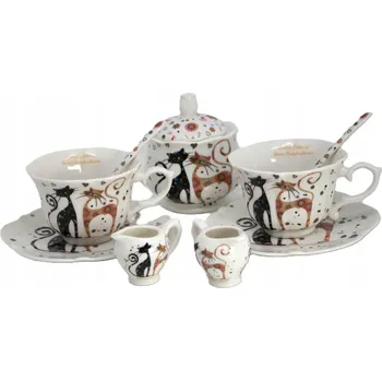 Sada pro dva: šálek queen isabell s motivem kočky