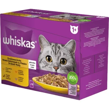 Krmivo pro kočku Whiskas 85g x12ks kapsička drůbeží hody v želé cat