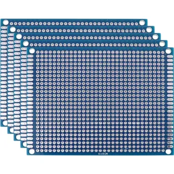 Páječka 5 ks prototypová deska plošných spojů 6 x 8 cm Oboustranné univerzální PCB desky pro pájení DIY elektronické projekty a obvody