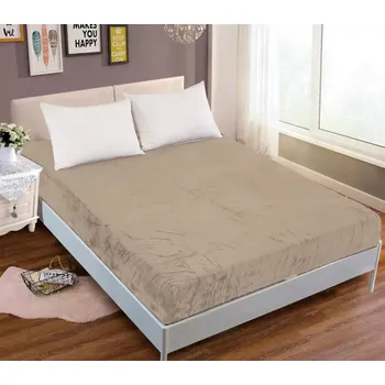 Prostěradlo TOTÁLNÍ MASAKR CEN ! PROSTĚRADLO MIKROPLYŠ 180x200cm - SVĚTLE HNĚDÉ