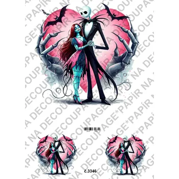 Umělecký papír Rýžový a soft papír na decoupage - Tim Burton - KB3346 Materiál: Soft, Rozměr: A4