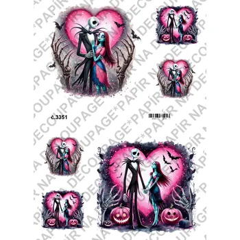 Umělecký papír Rýžový a soft papír na decoupage - Tim Burton - KB3351 Materiál: Soft, Rozměr: A4