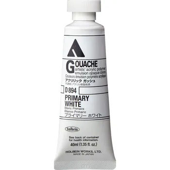 Vodová barva Akryl kvašová barva Holbein - Primary White Balení: 40 ml