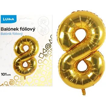 Balónek fóliový Luma č.8, 101cm, zlatý