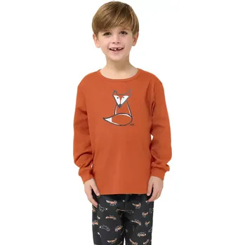 Chlapecké pyžamo Dětské bavlněné pyžamo s liškou Vamp 23625 orange dust velikost 6