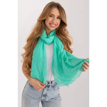 Šála Viskózový šátek s kamínky model 16545 mentolový