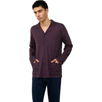 Pánské pyžamo Pánské bavlněné pyžamo s geometrickým vzorem Vamp 23613 blue velikost L