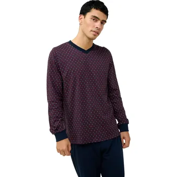 Pánské pyžamo Pánské bavlněné pyžamo s výstřihem do V Vamp 23611 blue velikost M