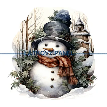 Látkový panel - Sněhulák - ZIM-181 Velikost: 30x30cm, Materiál: Kočárkovina