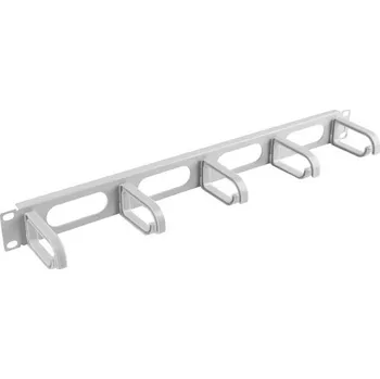 Racková skříň Lanberg | 19" PANEL PRO SPRÁVU KABELŮ 5 KROUŽKŮ - TYP B 1U ŠEDÝ
