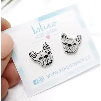 Náušnice Náušnice Buldoček pecky - kokino