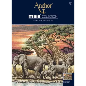 Vyšívací vzor Anchor Maia Collection 5678000-01026 západ slunce v Africe