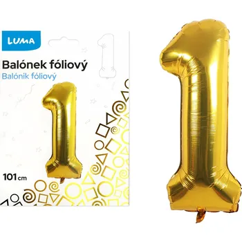 Balónek fóliový Luma č.1, 101cm, zlatý