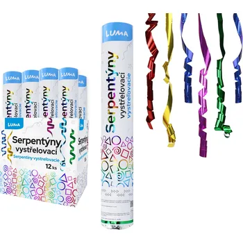 Konfeta Konfety vystřelovací Luma 30cm fóliové barevné serpentýny