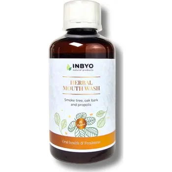 Péče o rty INBYO Přírodní bylinná ústní voda s extraktem z ruje vlasaté, dubové kůry a propolisu 200 ml