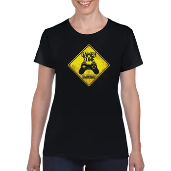 Dámské tričko levne-damske-bavlnene-tricko-potisk-Gamer-Zone Velikost dámská trička Basic: 3XL šířka 62, délka 70 jen černé, Odstín dámské tričko Basic: Černé