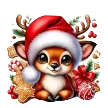 Vánoční dekorace Nažehlovací obrázek - vánoční sobík VII (9,0 x 8,6 cm)