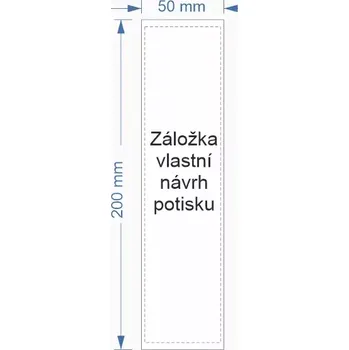 Doplněk ke knize Knižní záložka z Mylar fólie 5×20cm vlastní návrh potisku