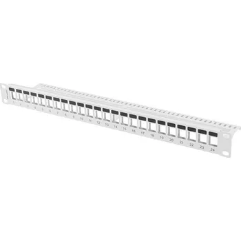 Racková skříň Lanberg | PATCH PANEL BLANK 24 PORTŮ 1U PRO MODULY KEYSTONE ŠEDÝ
