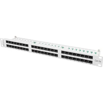 Serverovna Lanberg | PATCH PANEL 48 PORTŮ 1U 19" CAT.5E UTP ŠEDÝ