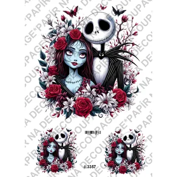 Umělecký papír Rýžový a soft papír na decoupage - Tim Burton - KB3357 Materiál: Soft, Rozměr: A4