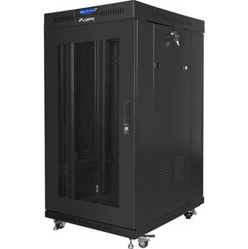 Serverovna Lanberg | 19" VOLNĚ STOJÍCÍ RACKOVÁ SKŘÍŇ 22U/800X800 (FLAT PACK) ČERNÁ S PROSKLENÝMI DVEŘMI LCD V2