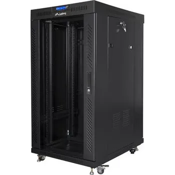 Racková skříň Lanberg | 19" VOLNĚ STOJÍCÍ RACKOVÁ SKŘÍŇ 22U/600X800 (FLAT PACK) S PROSKLENÝMI DVEŘMI LCD ČERNÁ V2