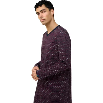 Pánské pyžamo Pánská bavlněná noční košile s geometrickým vzorem Vamp 23615 blue velikost XXL