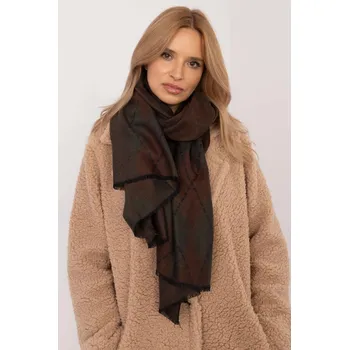 Šála Dámská šála s diamantovým vzorem model 30182 barva khaki