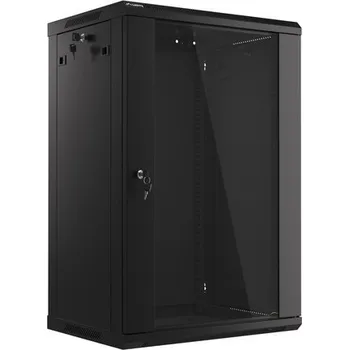 Serverovna Lanberg | 19" RACKOVÁ SKŘÍŇ PRO MONTÁŽ NA STĚNU 18U/600X450 (FLAT PACK) S PROSKLENÝMI DVEŘMI ČERNÁ V2