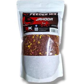 Nástraha DK Fishing - Krmítková směs Feeder mix vlhčený JAHODA 1kg