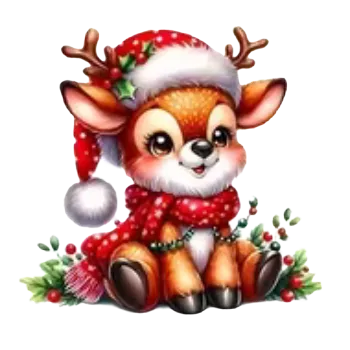 Vánoční dekorace Nažehlovací obrázek - vánoční sobík IV (9,0 x 8,8 cm)