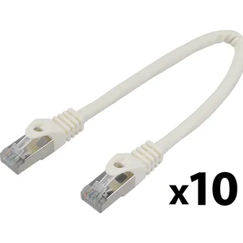 Počítačové příslušenství Lanberg | PATCHCORD CAT.6 FTP 1M BÍLÝ 10-PACK