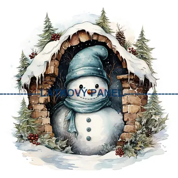 Látkový panel - Sněhulák - ZIM-187 Velikost: 20x20cm, Materiál: Úplet