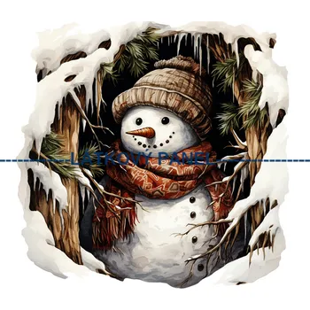 Látkový panel - Sněhulák - ZIM-182 Velikost: 25x25cm, Materiál: Teplákovina nepočesaná