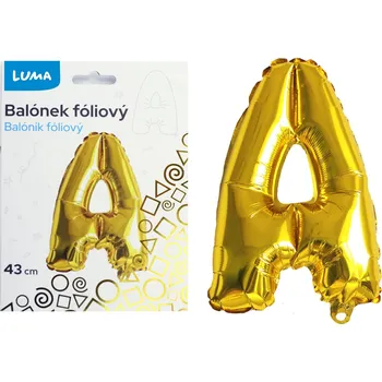 Balónek fóliový Luma "A", zlatý