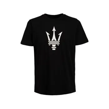 Pánské tričko Maserati pánské tričko s velkým logem trojzubce černé - L