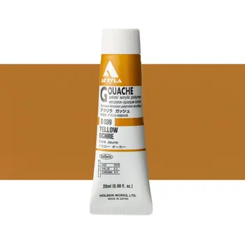 Vodová barva Akryl kvašová barva Holbein - Yellow Ochre Balení: 20 ml