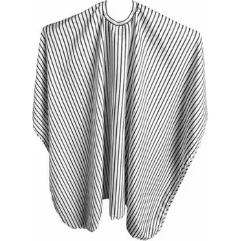 DUKO-EXIM DUKO 596 Velká bílá kadeřnická Barber pláštěnka - pruhovaná 145x150cm