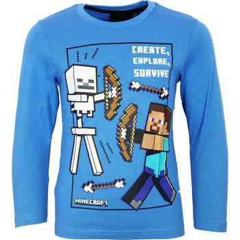 Tričko MINECRAFT dl.rukáv 0028 modré Velikost: 152