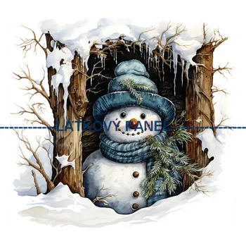 Látkový panel - Sněhulák - ZIM-188 Velikost: 45x45cm, Materiál: Mikroplyš