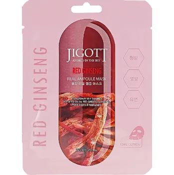 Pleťová maska Vyživující plátýnková maska s Ženšenem - Jigott Real Ampoule mask Red Ginseng