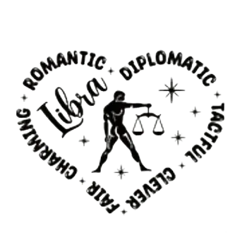 Nášivka Nažehlovací obrázek - znamení zvěrokruhu VÁHY (9,0 x 7,2 cm)