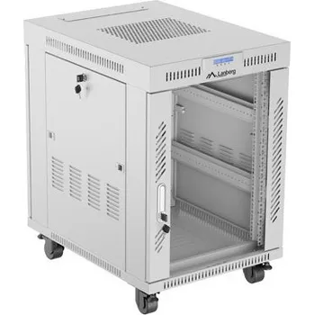 Serverovna Lanberg | RACKOVÁ SKŘÍŇ 19" VOLNĚ STOJÍCÍ 15U/600X800 (FLAT PACK) S PROSKLENÝMI DVEŘMI LCD ŠEDÁ V2