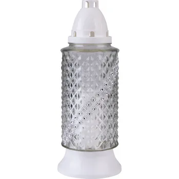 Smuteční dekorace Kahan Mosaic sklo se zirkony hrobový svícen 28 cm mix barev