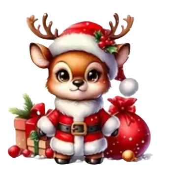 Vánoční dekorace Nažehlovací obrázek - vánoční sobík II (8,7 x 9,0 cm)