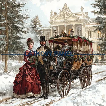 Látkový panel - Zimní retro - ZIM-225 Velikost: 15x15cm, Materiál: Kočárkovina