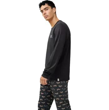 Pánské pyžamo Pánské bavlněné pyžamo s výstřihem do V Vamp 23621 dark gray velikost XXL