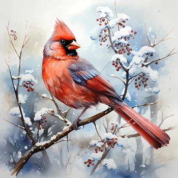 Látkový panel - Red Kardinál - ZIM-178 Velikost: 15x15cm, Materiál: Kočárkovina