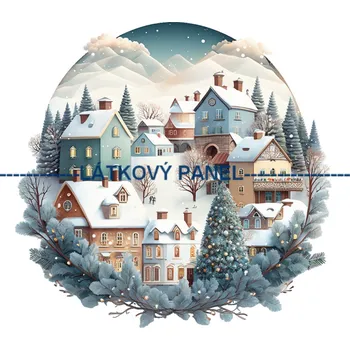 Látkový panel - Zimní vesnička - ZIM-198 Velikost: 20x20cm, Materiál: Mikroplyš